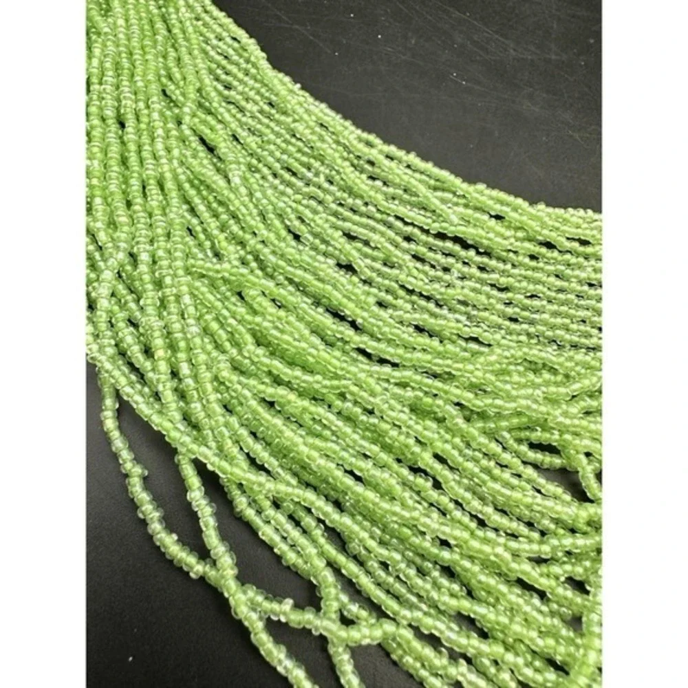 Joan Rivers Seed Bead & Wood Beaded green‎ Multi Strand 32
